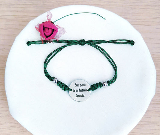 Pulsera cuerda y Placa acero