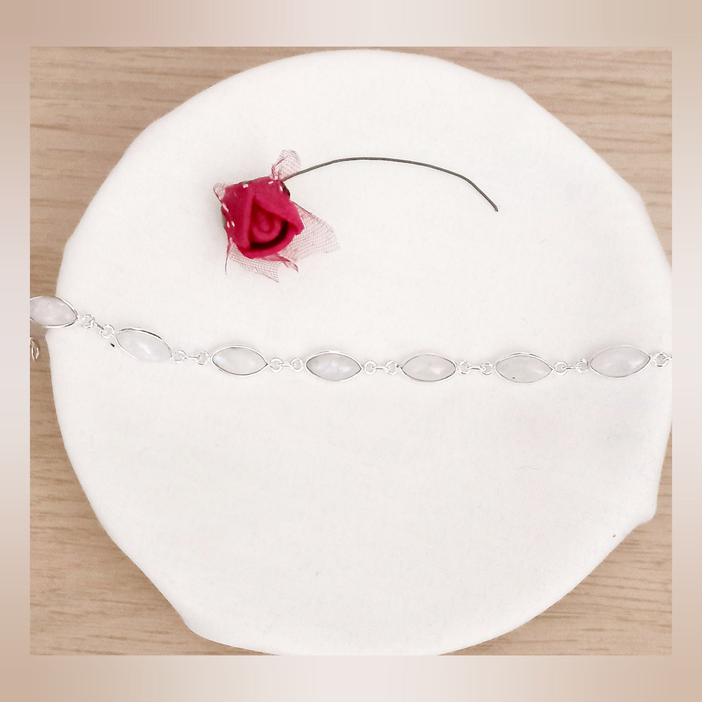 Pulsera Piedra Luna plata