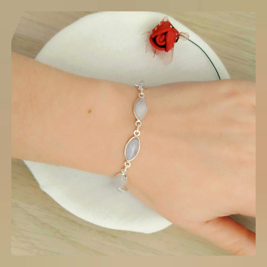 Pulsera Piedra Luna plata
