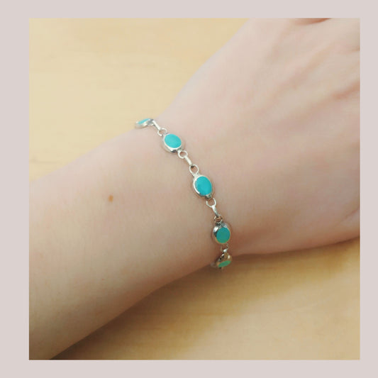 Pulsera Turquesa y plata