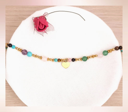 Pulsera Corazón multicolor acero