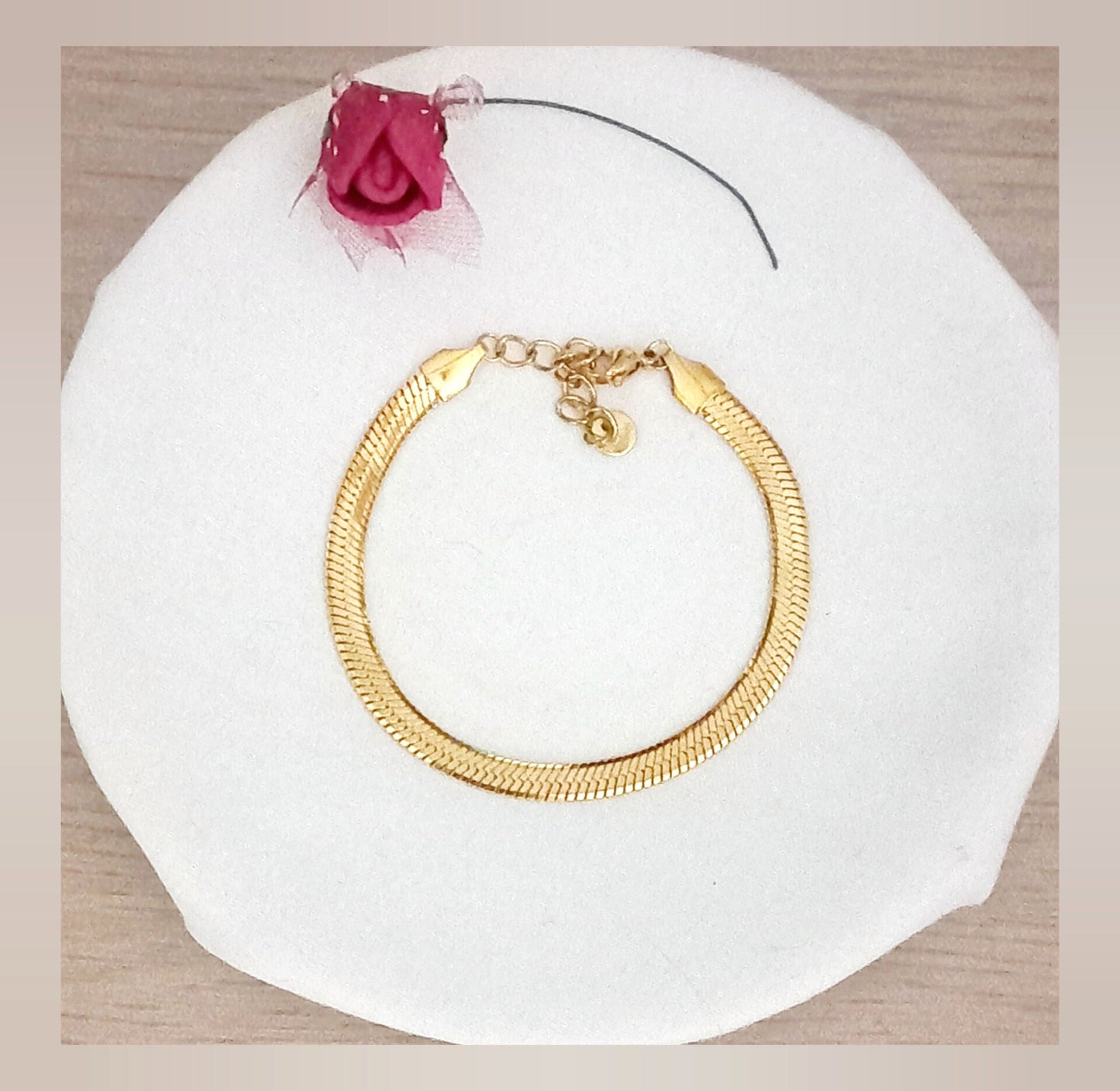 Pulsera plana serpiente acero