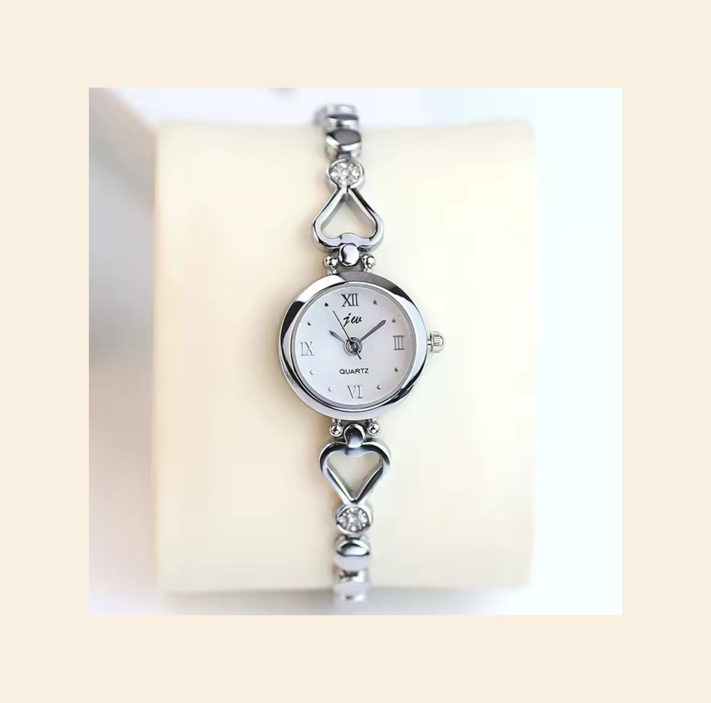 Reloj corazón plateado acero