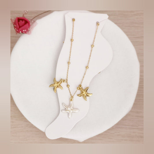 Tobillera Estrellas de mar acero