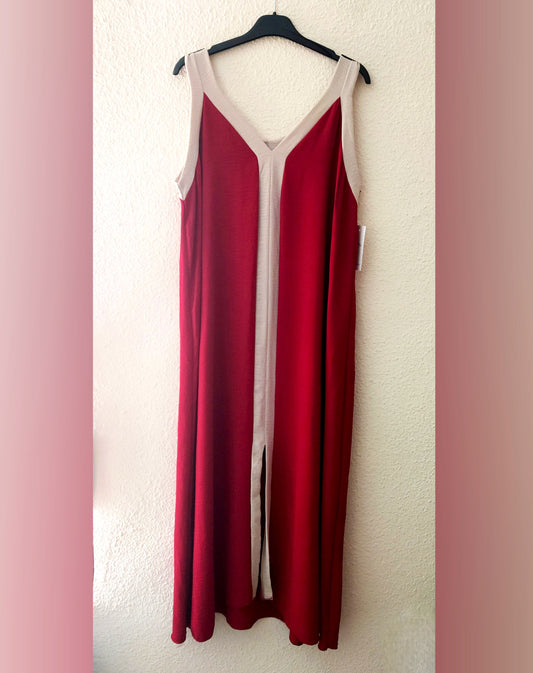 Vestido largo bicolor