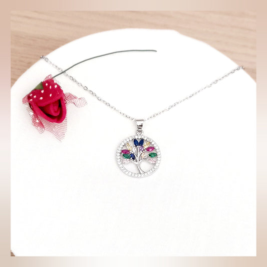 Collar Árbol de la vida multicolor acero