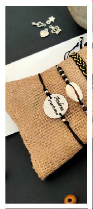 Pulsera cuerda y Placa acero