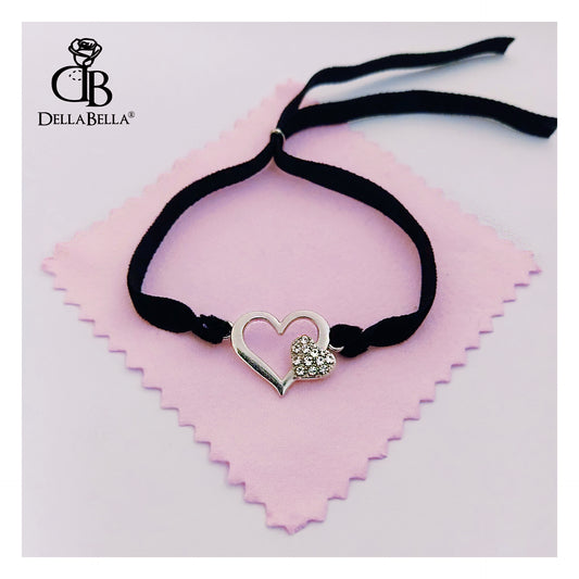 Pulsera Corazones terciopelo