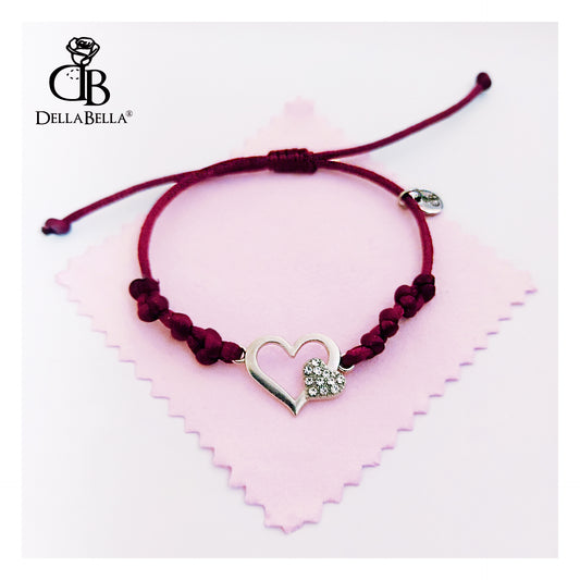Pulsera nudos y corazón