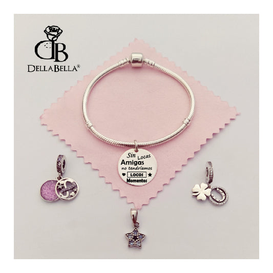 Pulsera Charms placa personalizada