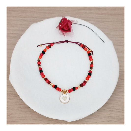 Pulsera bolitas y Corazón