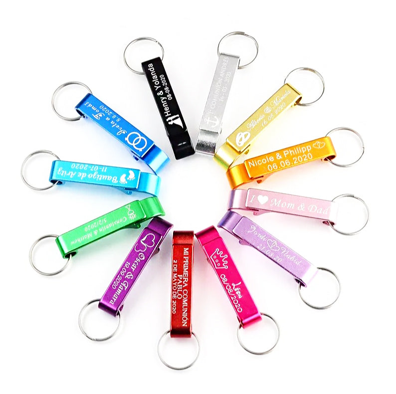 Llavero abridor personalizado para invitados