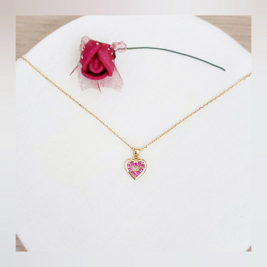 Collar corazón y circonitas en plata