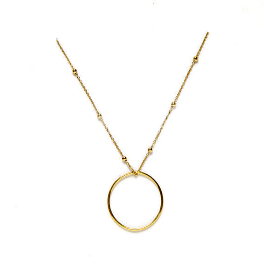 collar circulo karma plata dorado mujer