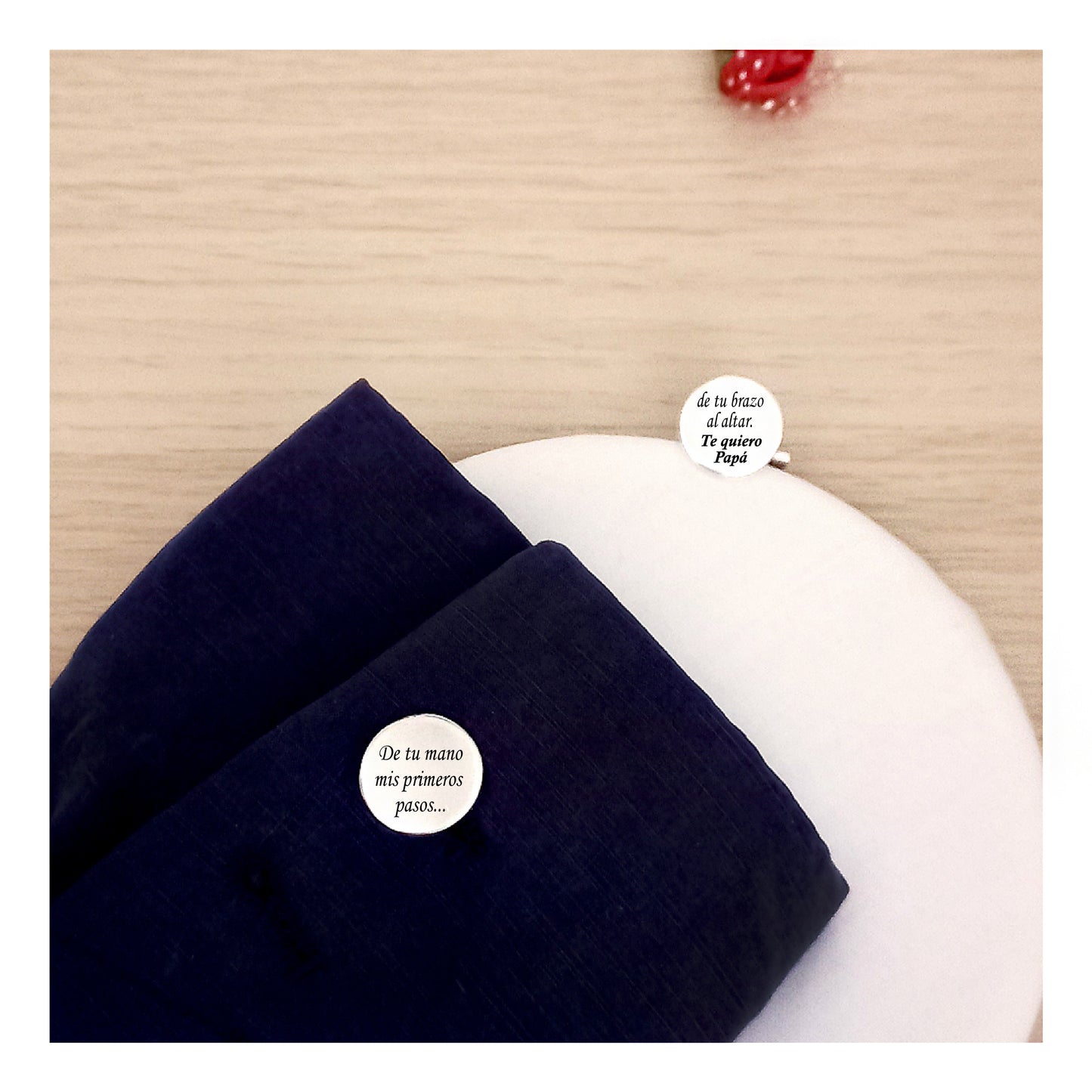 Gemelos personalizados plata