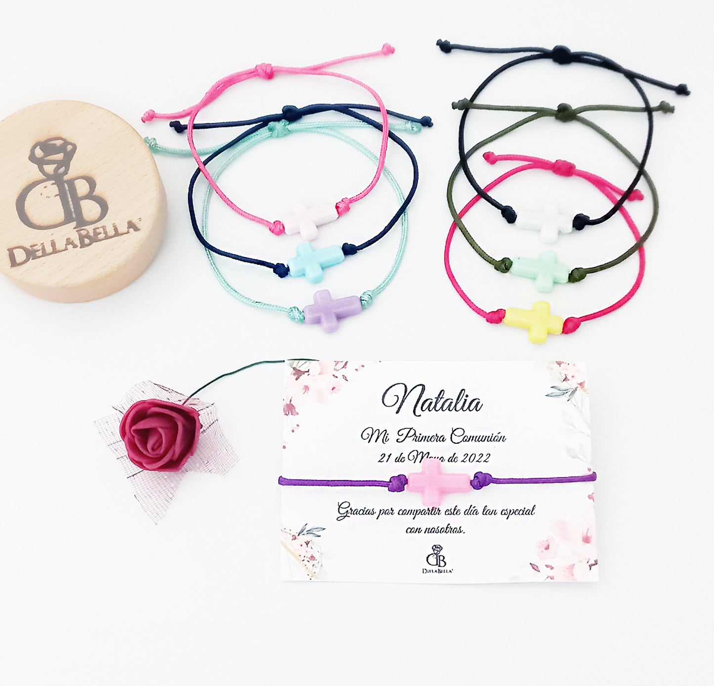Pulsera cruz de colores