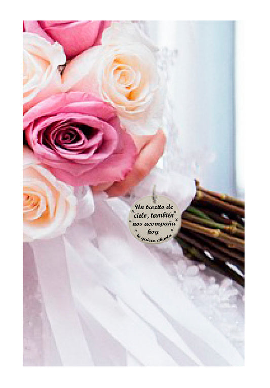 Lazo ramo novia rayón personalizado Plata