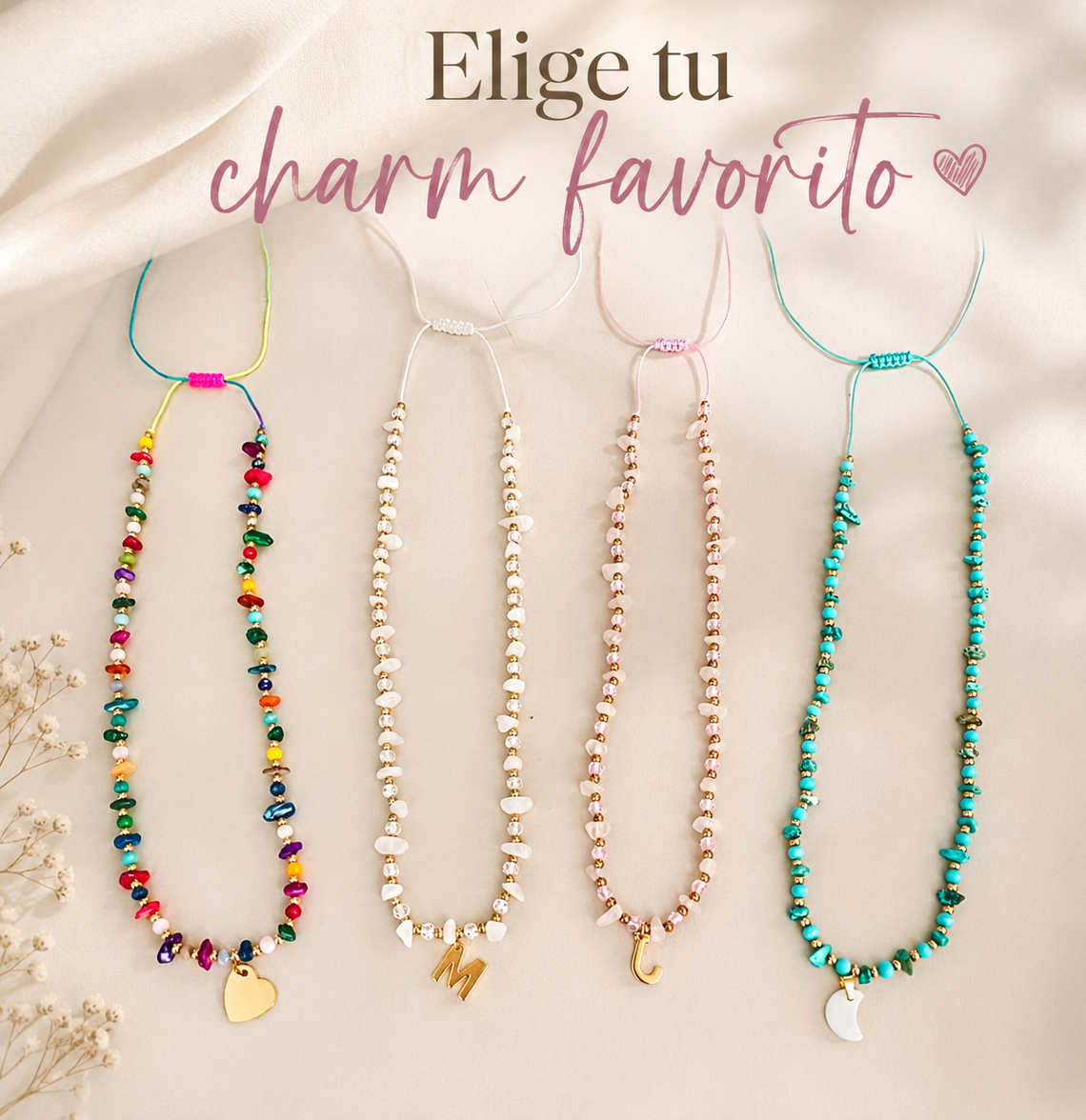 Collar Piedras Charm acero