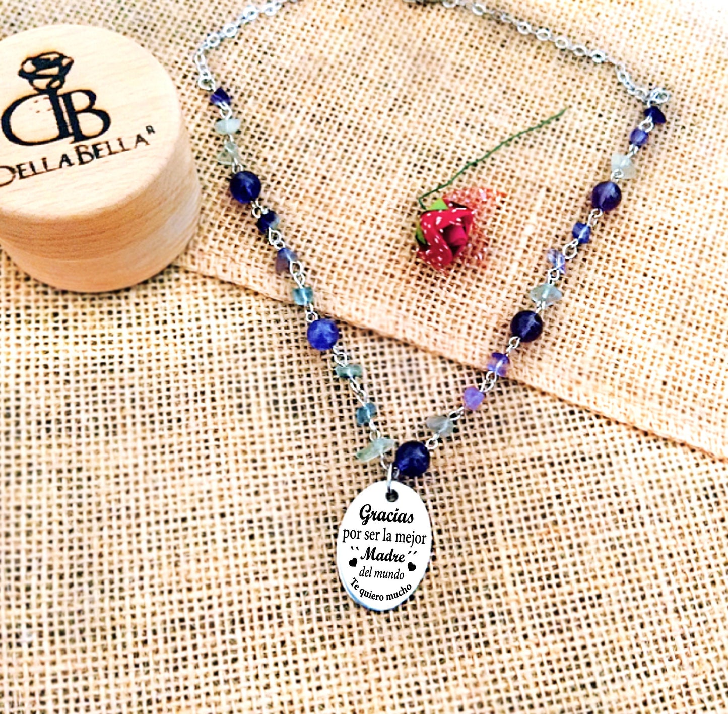 Collar personalizado piedras lilas
