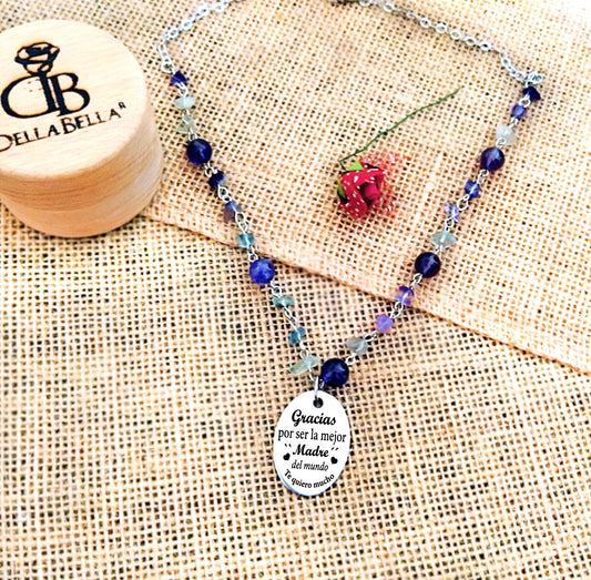 Collar personalizado piedras lilas