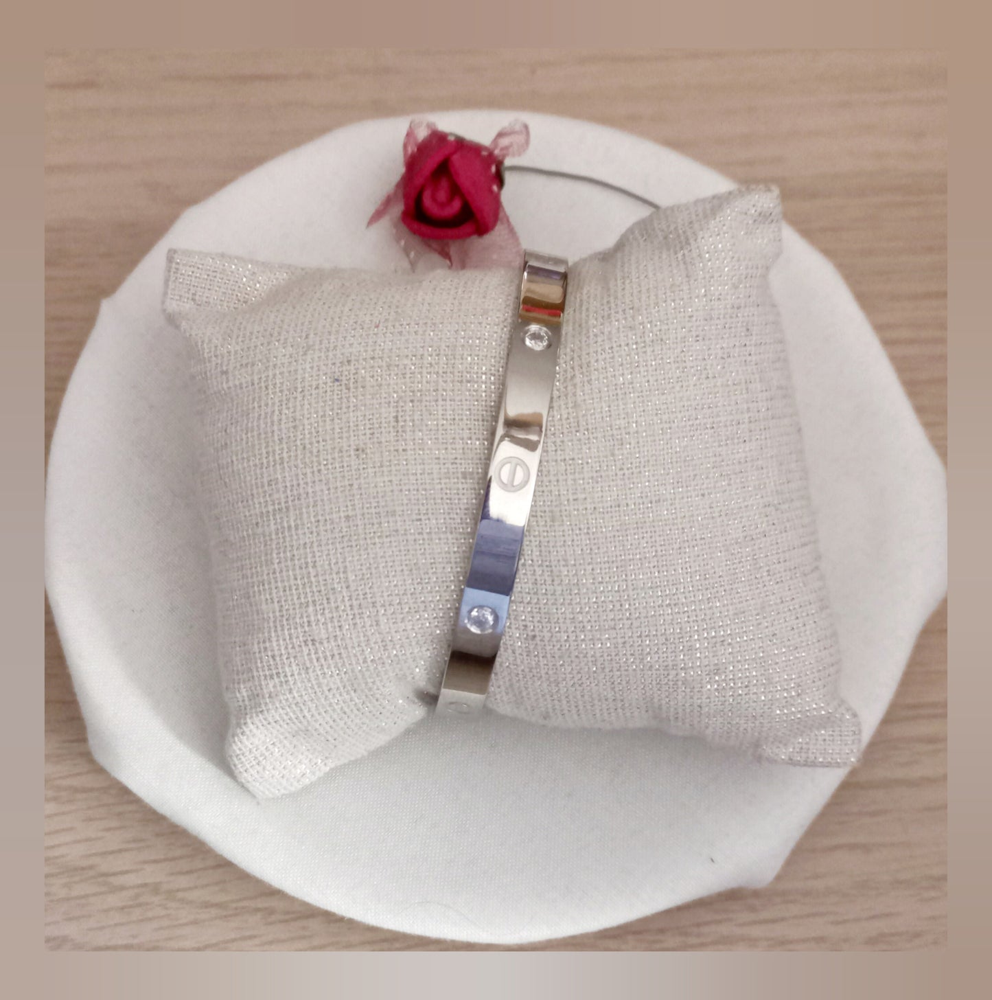 Pulsera círculos y circonitas Acero