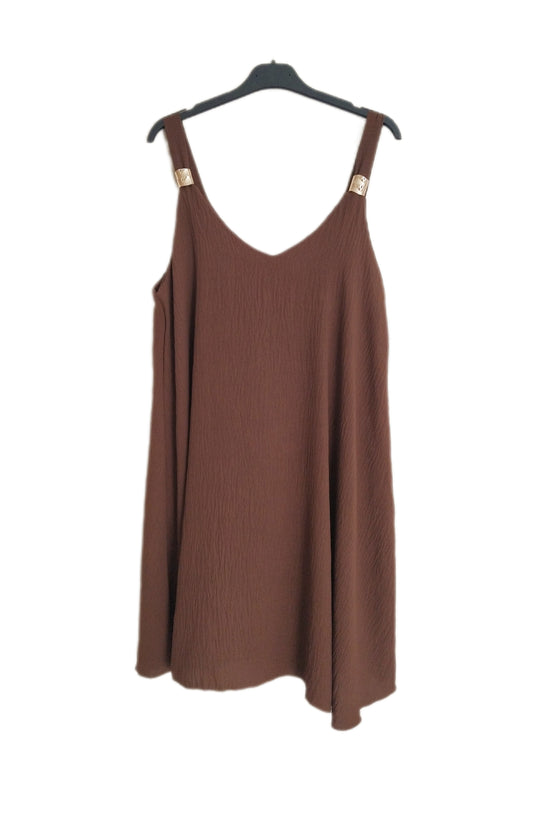 Vestido Tirantes adorno dorado