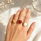 Anillo Corazón piedra acero