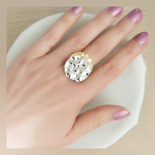 Anillo Doble moneda acero