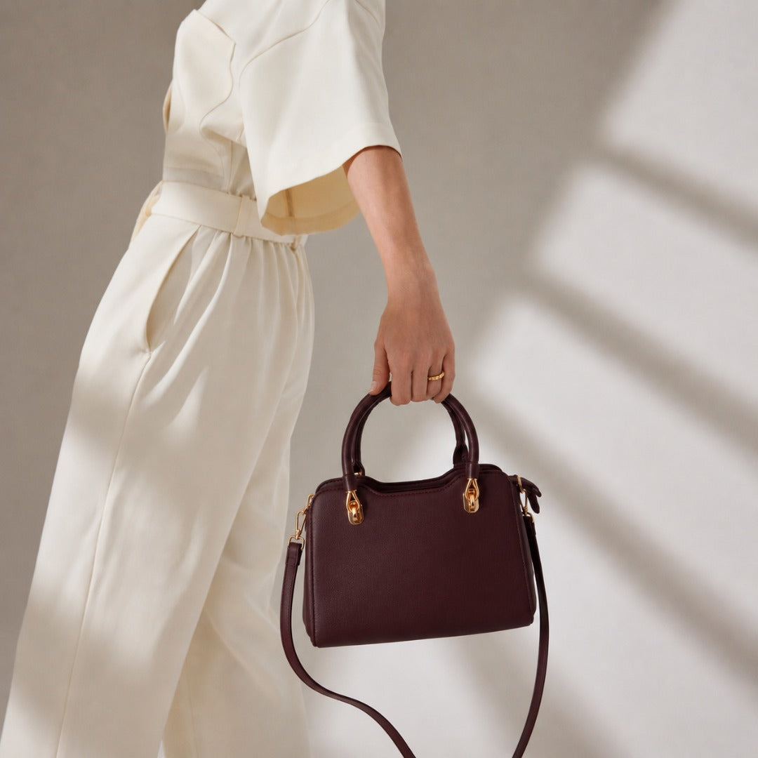 Bolso liso Burdeos mujer