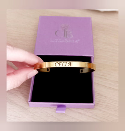 Brazalete personalizado dorada acero