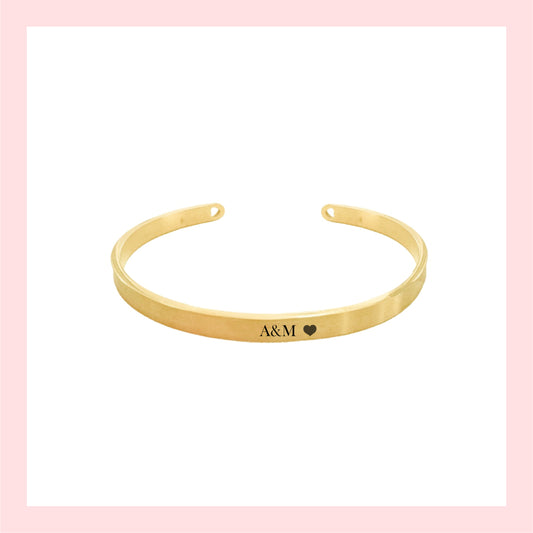 Brazalete personalizado dorada acero