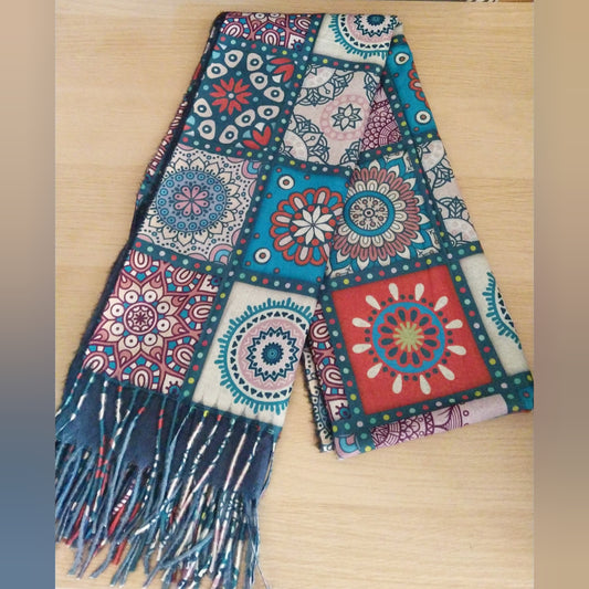 Bufanda suave Mándalas azul