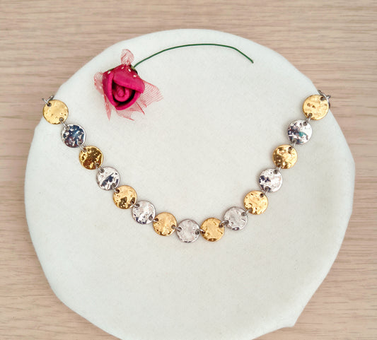 collar Monedas bicolor acero