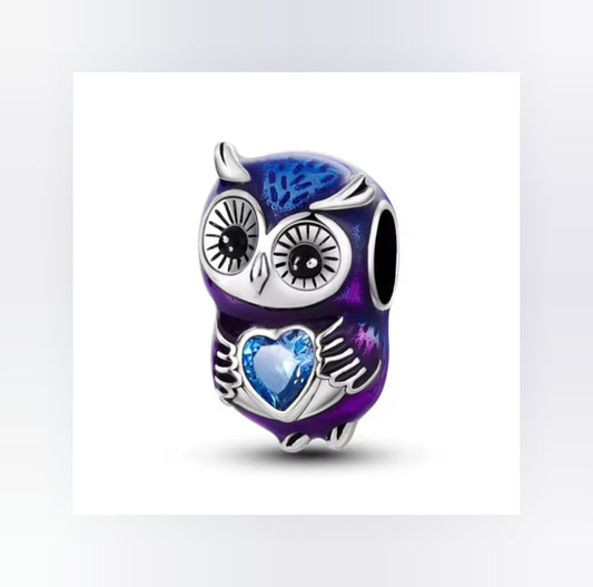 Charm Búho plata