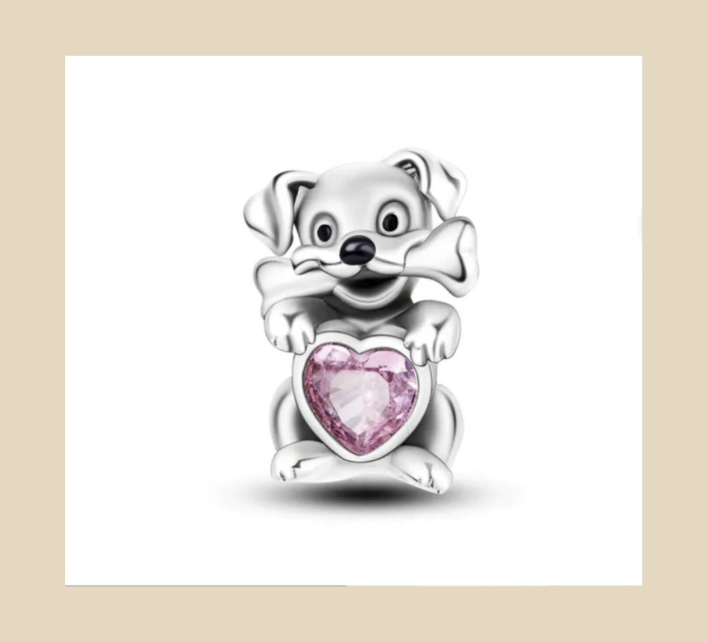 Charm Perro hueso plata