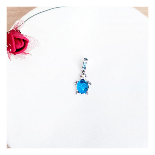 Charm Tortuga Azul plata