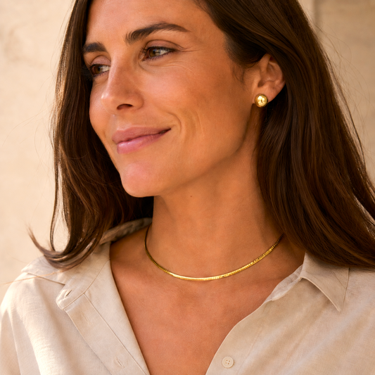 Choker cuadritos acero