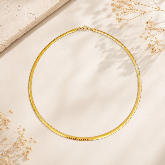 Choker cuadritos acero