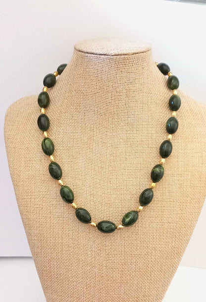 Collar Piedras y bolitas acero