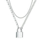 Doble collar candado acero