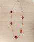 Collar largo piedras marrón y dorado acero