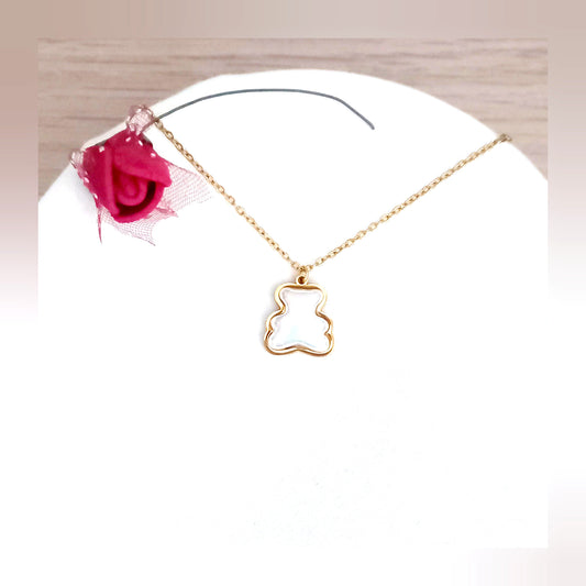 Collar Oso perla acero