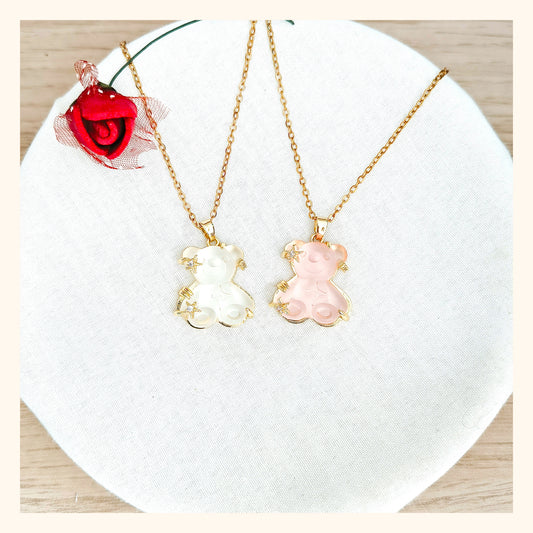 Collar Oso Brillo transparente