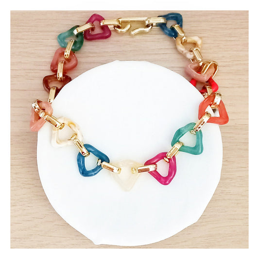 Conjunto collar y pulsera multicolor Rita