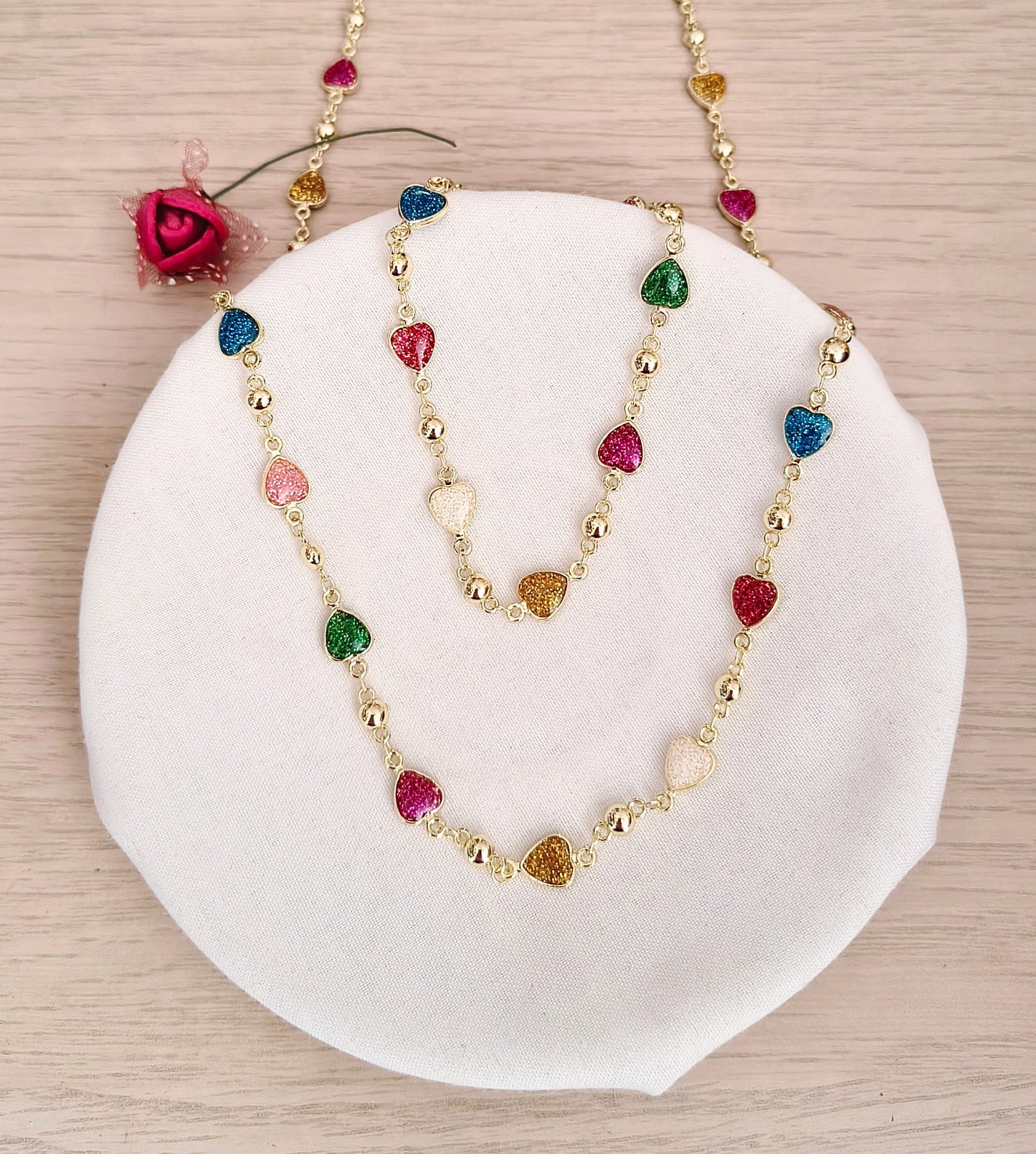 Conjunto collar-pulsera Corazones