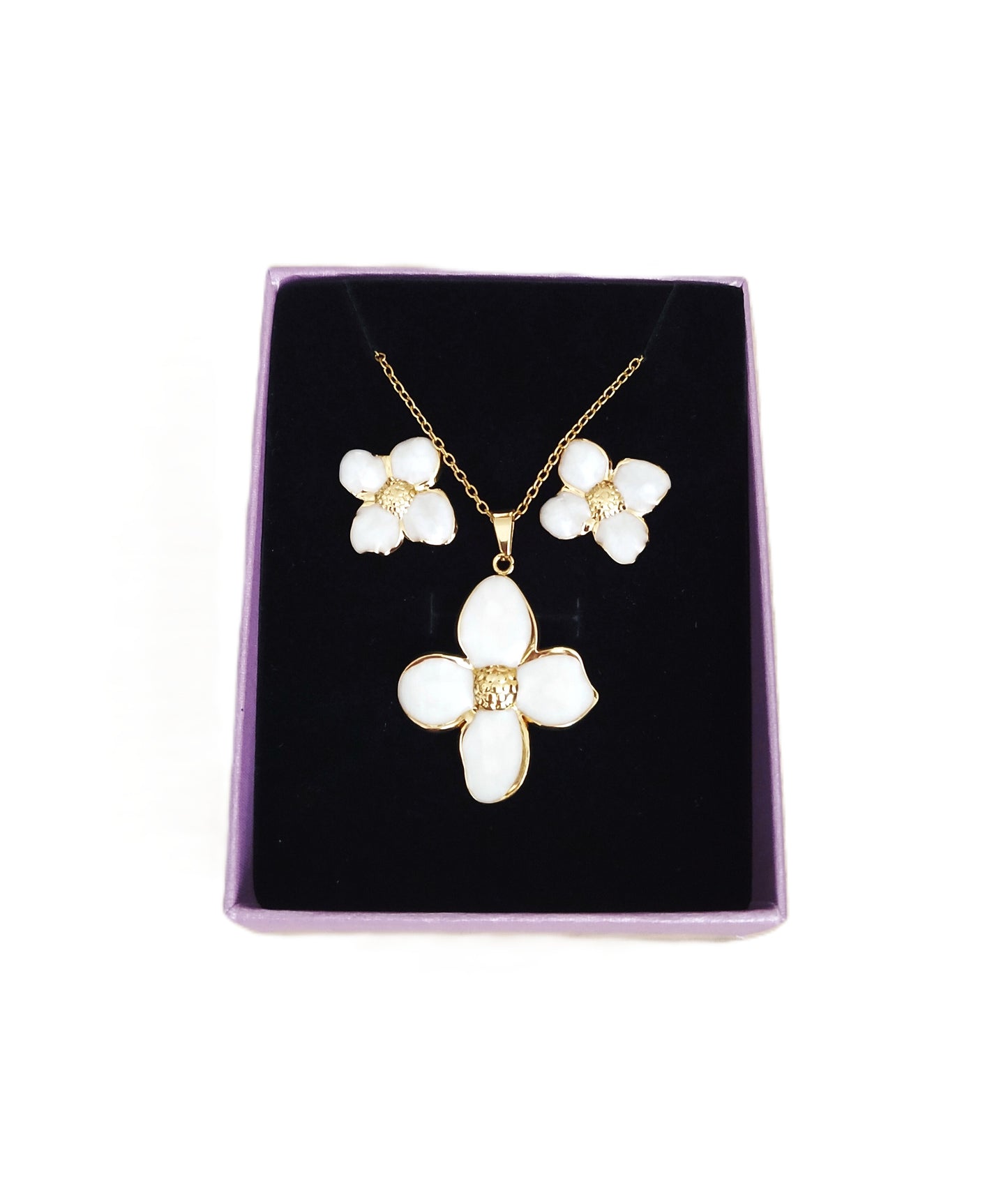 Conjunto Flor dorada acero