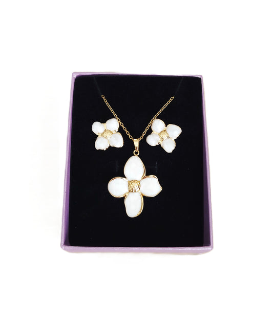 Conjunto Flor dorada acero