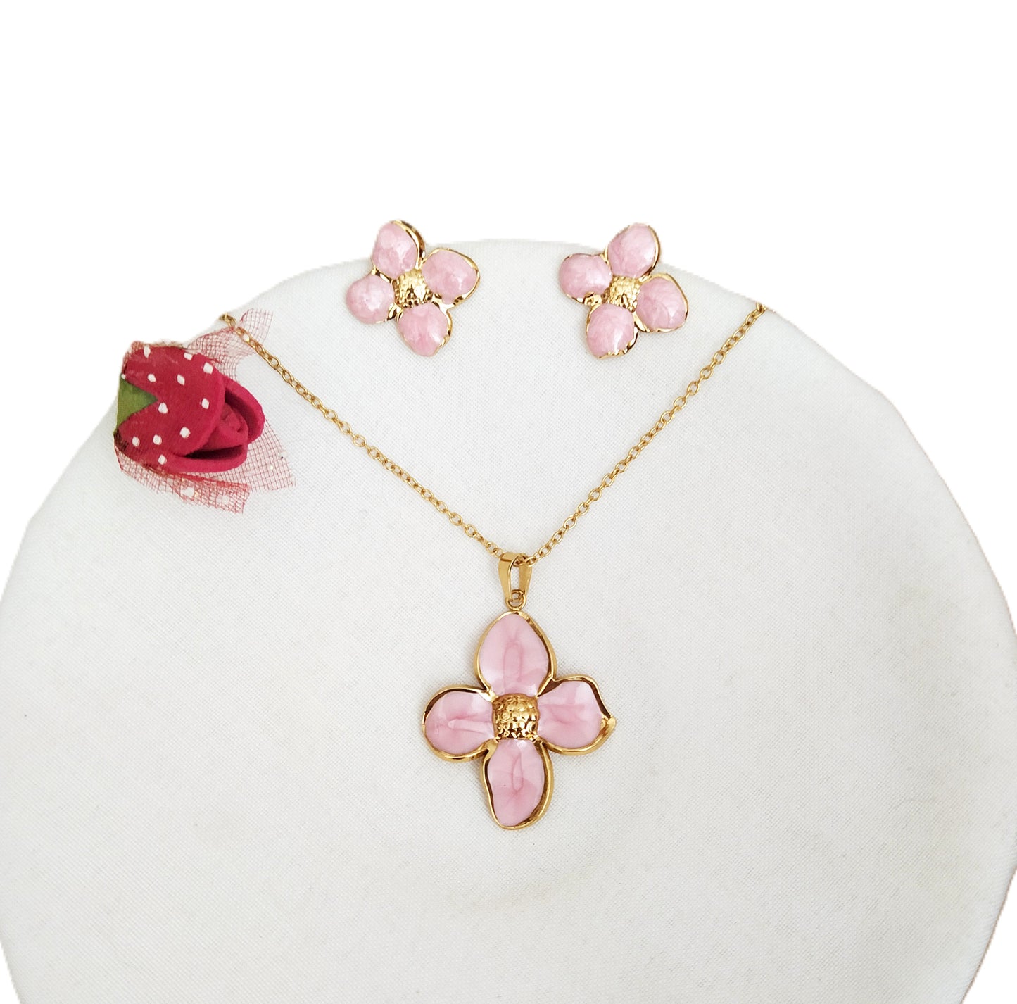 Conjunto Flor dorada acero