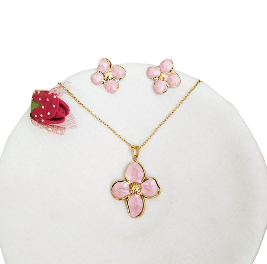 Conjunto Flor dorada acero
