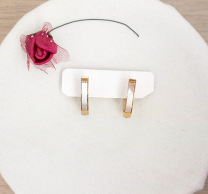 Pendientes Aros Nácar dorado